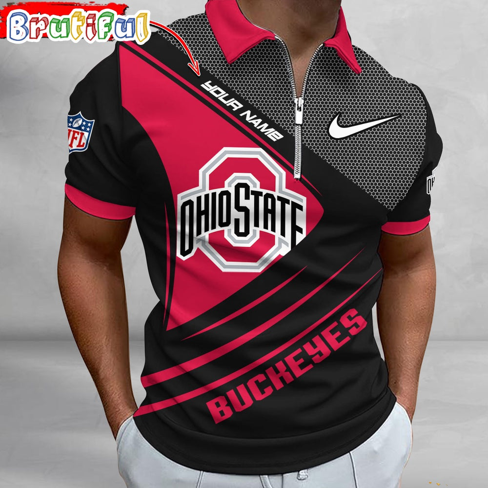 NCAA Ohio State Buckeyes Polo Shirt, Sporty Zip Polo Shirt