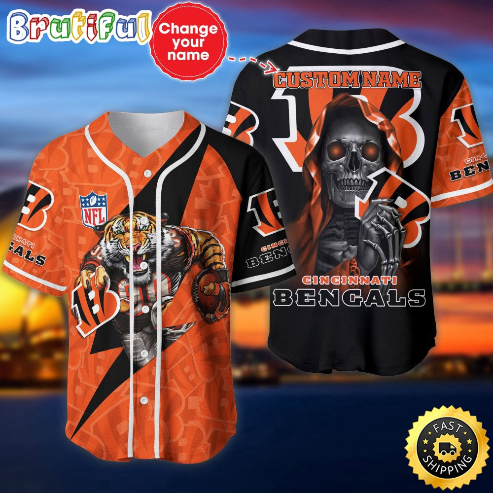 Personalized NFL Cincinnati Bengals Baseball Jersey Stylish Baseball Tops