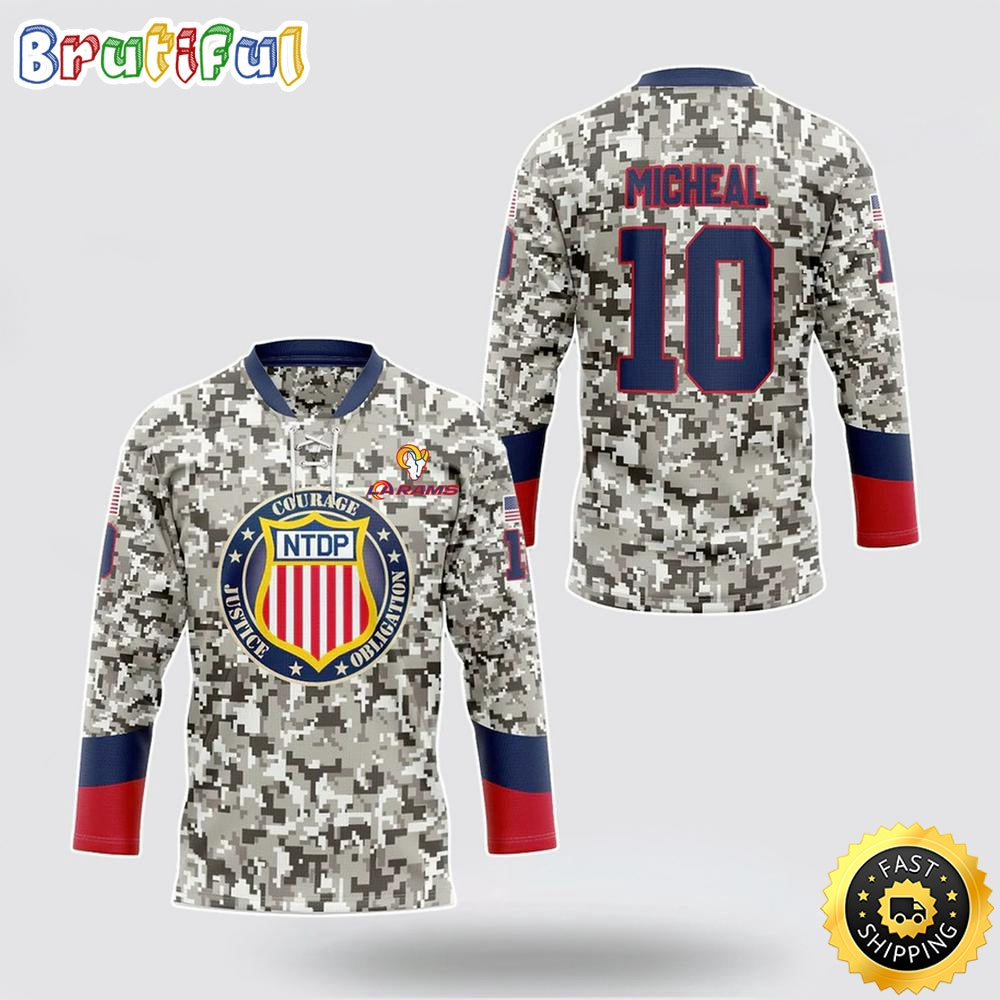 Personalized NFL Los Angeles Rams Hockey Jersey Veterans Nfl Hockey Jersey For Fans