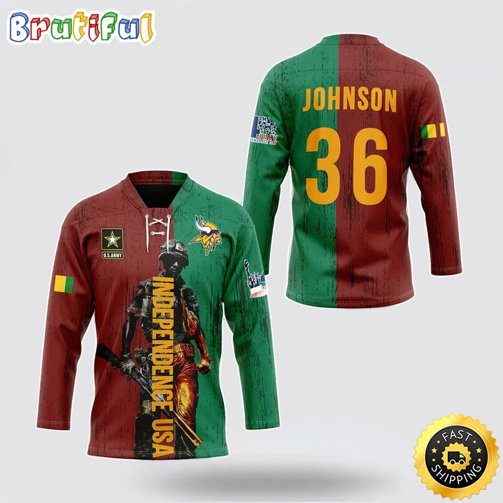 Personalized NFL Minnesota Vikings Hockey Jersey Vietnam Veterans Day Nfl Hockey Jersey For Fans