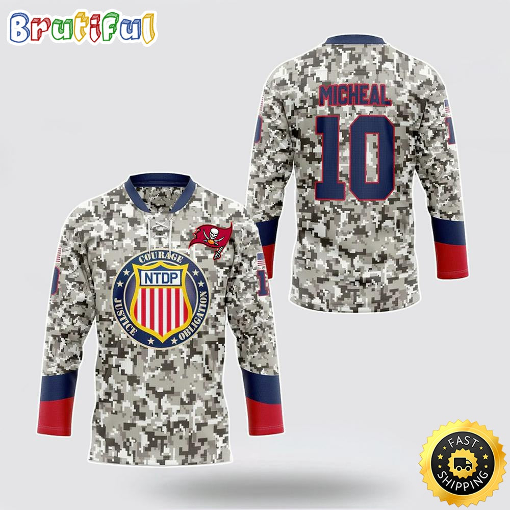 Personalized NFL Tampa Bay Buccaneers Hockey Jersey Veterans Nfl Hockey Jersey For Fans