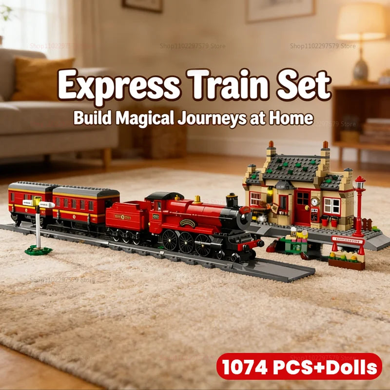 2026 New Train Building Blocks Kit 1074PCS Kids Educational DIY Toys Gift for Boys Creative Classic Assembly Bricks Fun Play Set