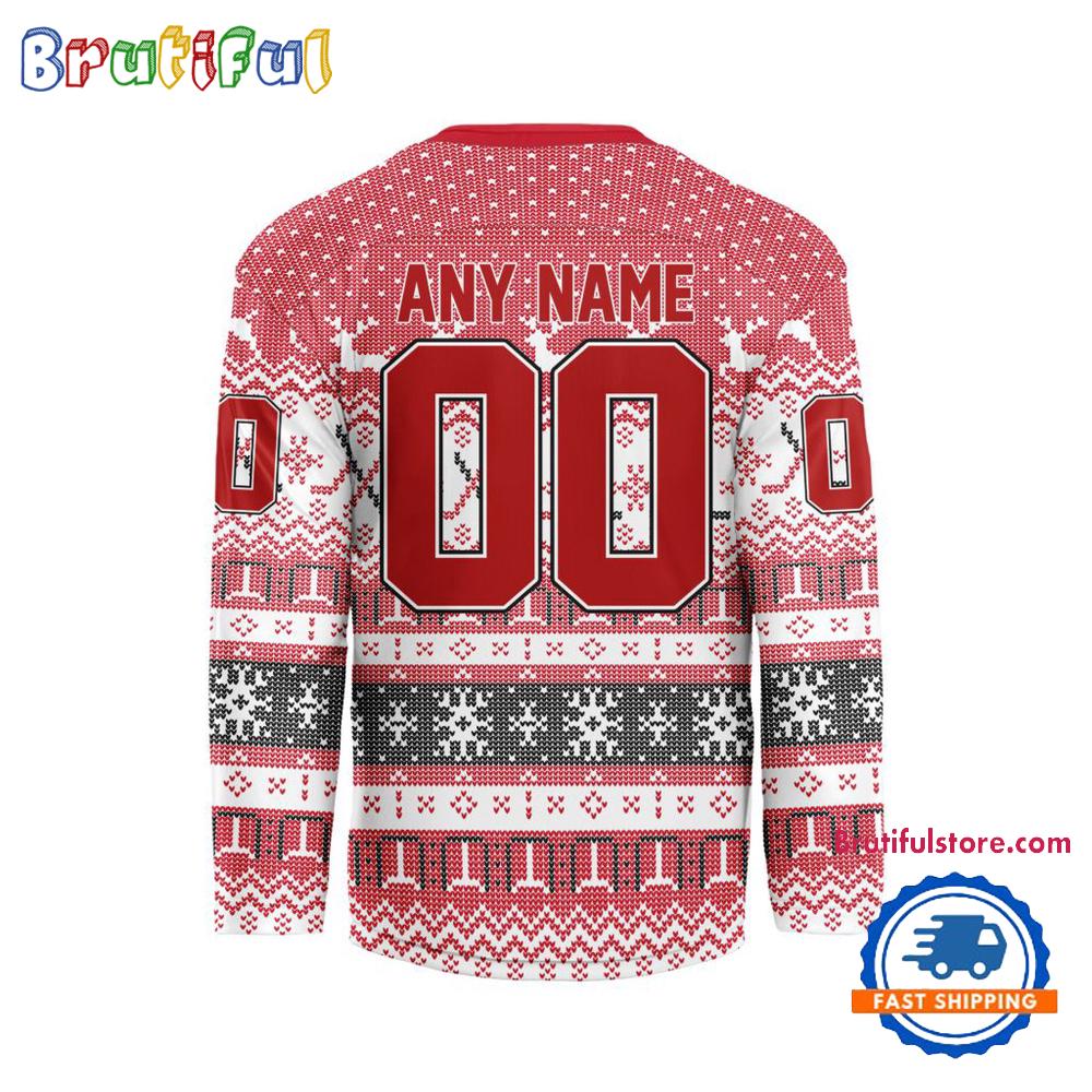 Detroit Red Wings 2025 NHL Christmas Personalized Hockey Jersey Design