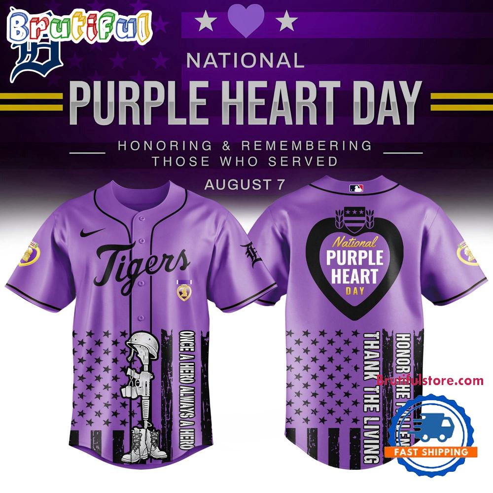 Detroit Tigers Purple Heart Day Baseball Jersey