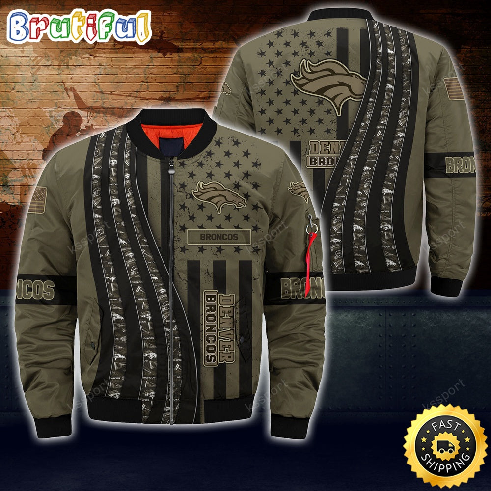 NFL Denver Broncos Bomber Jacket Camo For Fans