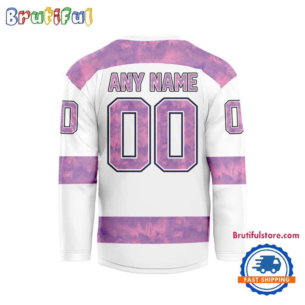 NHL Calgary Flames Personalized Hockey Fights Cancer Design Jersey