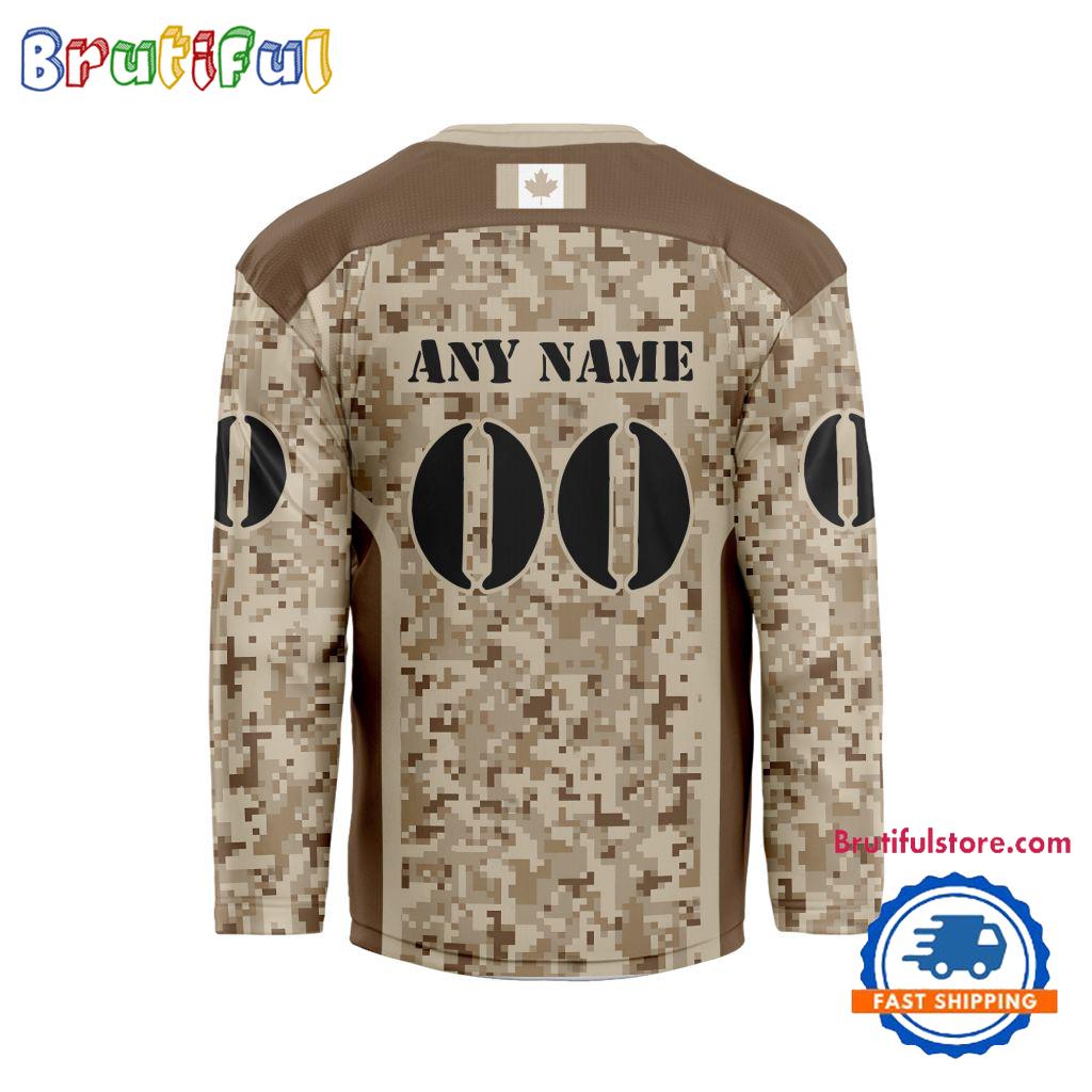 NHL Carolina Hurricanes Special Veterans Military Desert Camouflage Design Hockey Jersey