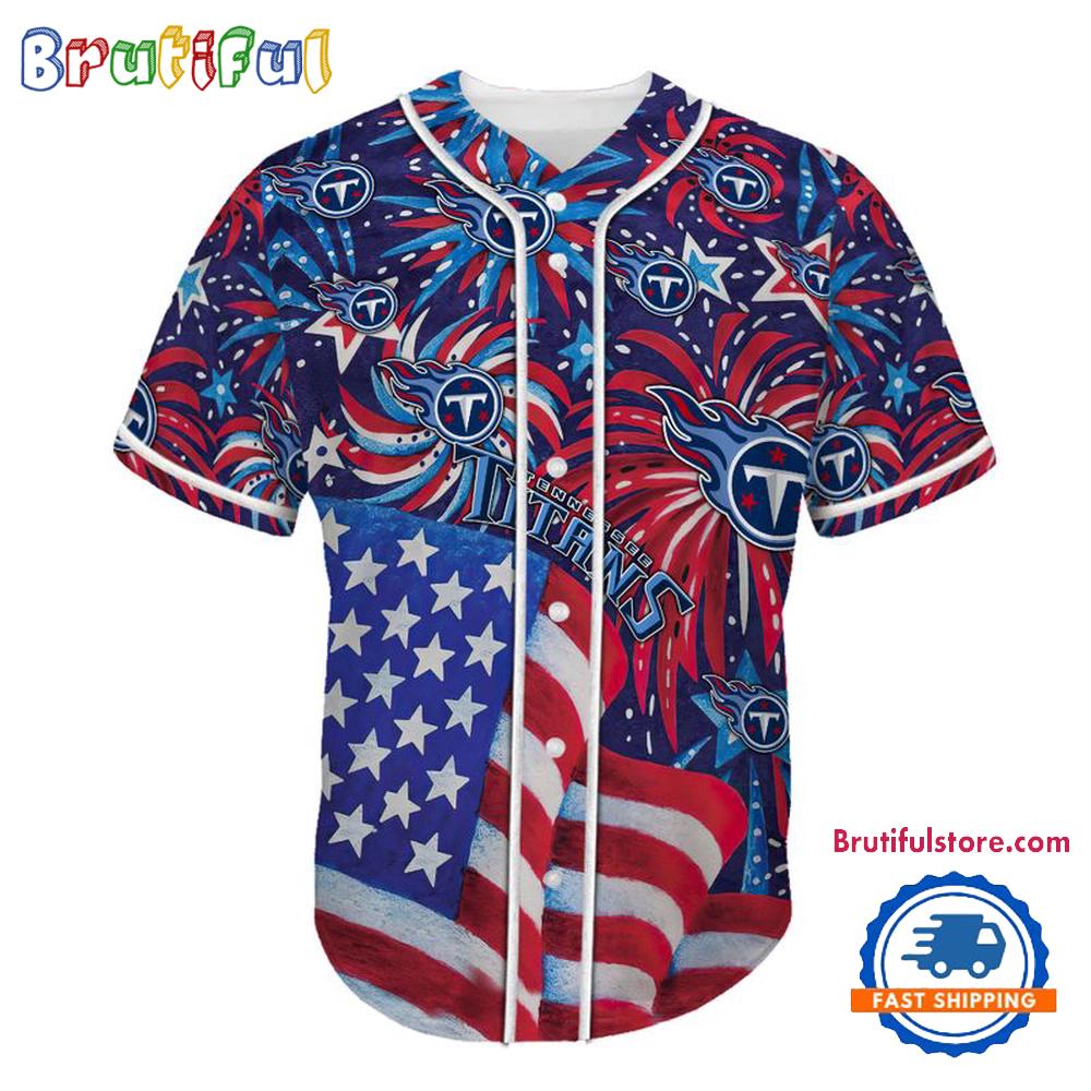 Tennessee Titans USA Flag Independence Day Baseball Jersey, Sport Team 4th of July Jersey