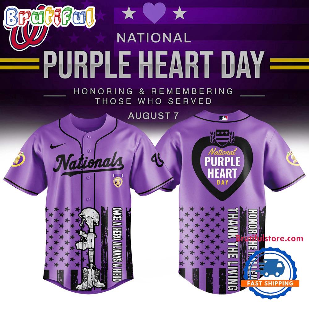 Washington Nationals Purple Heart Day Baseball Jersey